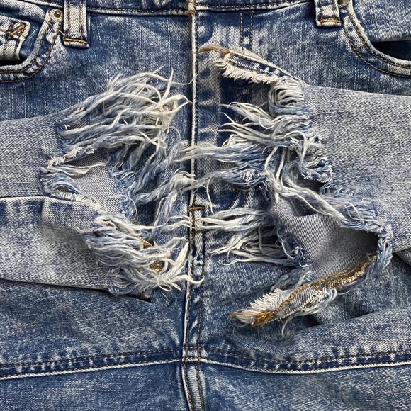 Free People Great Heights Acid Wash Fray Hem Skinny Jeans Stretch Distressed 27 - Picture 14 of 16